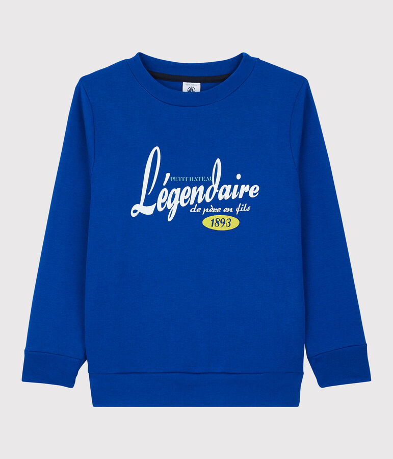 Sweatshirt en coton l&eacute;ger enfant gar&ccedil;on bleu SURF