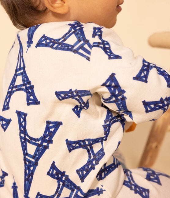 Pyjama bébé Paris en coton blanc AVALANCHE/ MULTICO