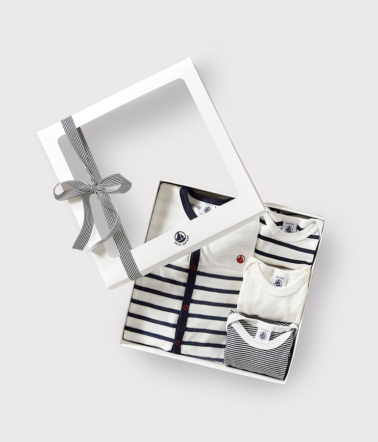 Lot de 1 pyjama b&eacute;b&eacute; et 3 bodies rayures multicouleur