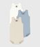 Lot de 3 bodies sans manches en coton uni bébé variante 1