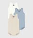 Lot de 3 bodies sans manches en coton uni bébé