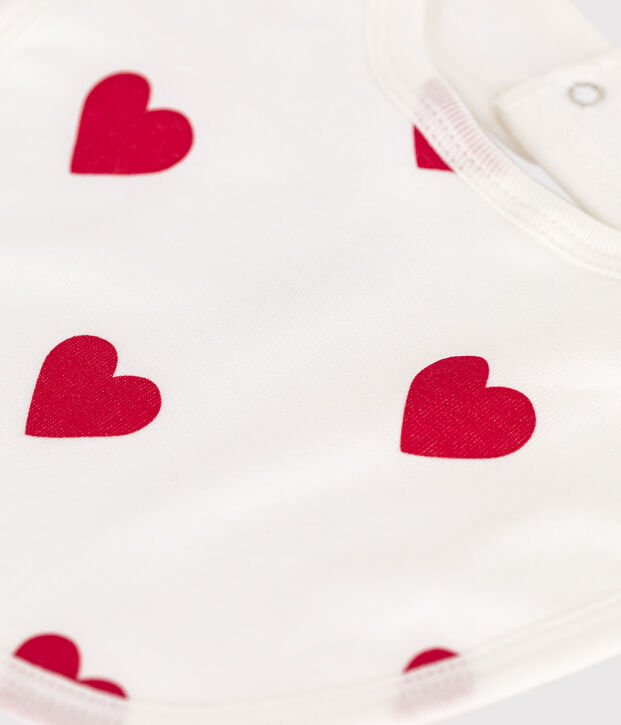 Bavoir b&eacute;b&eacute; blanc/rouge