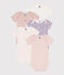Lot de 5 bodies manches courtes fleurs en coton variante 1