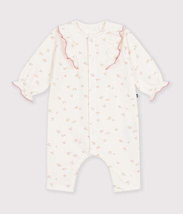 Combinaison bébé en coton à volants imprimée à fleurs