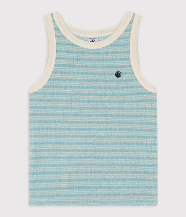 D&eacute;bardeur en bouclette &eacute;ponge enfant fille vert/&eacute;cru