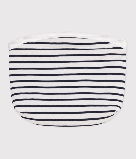 Pochette bébé en coton à rayures blanc MARSHMALLOW/bleu SMOKING