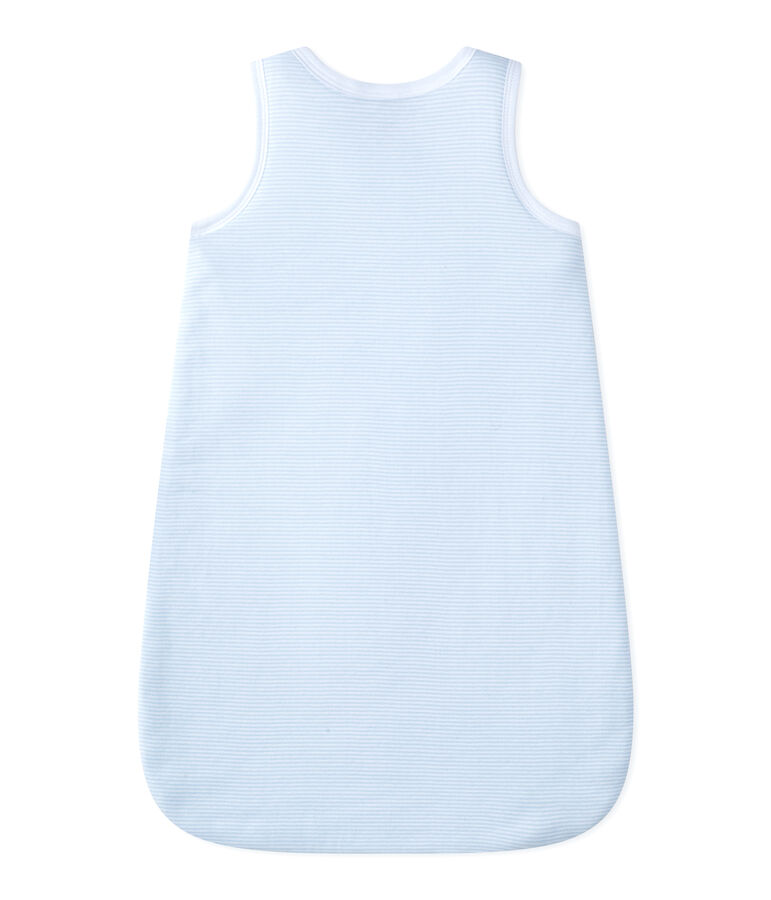 Gigoteuse naissance b&eacute;b&eacute; gar&ccedil;on ray&eacute;e milleraies bleu FRAICHEUR/blanc ECUME