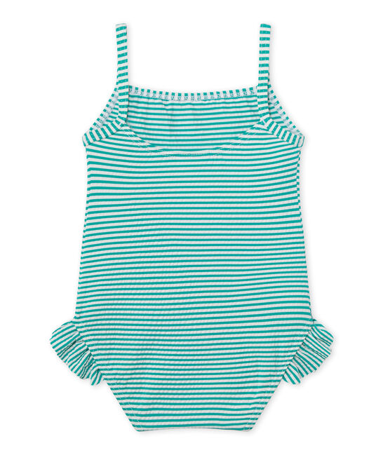 Maillot de bain une pièce bébé fille vert FLAG/blanc LAIT
