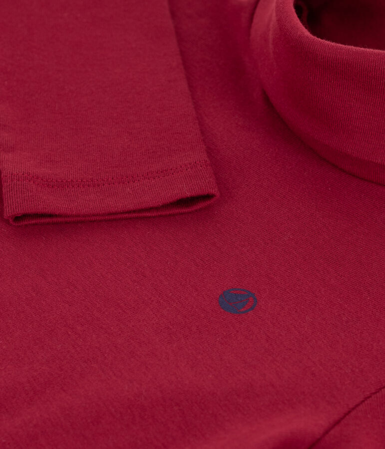 Sous-pull enfant en coton uni rouge AMARANTE