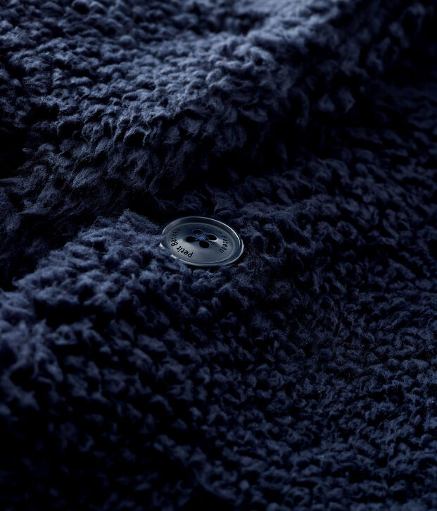 Manteau sherpa b&eacute;b&eacute; fille bleu marine