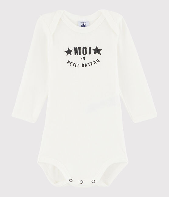 Body manches longues bébé fille-garçon blanc MARSHMALLOW