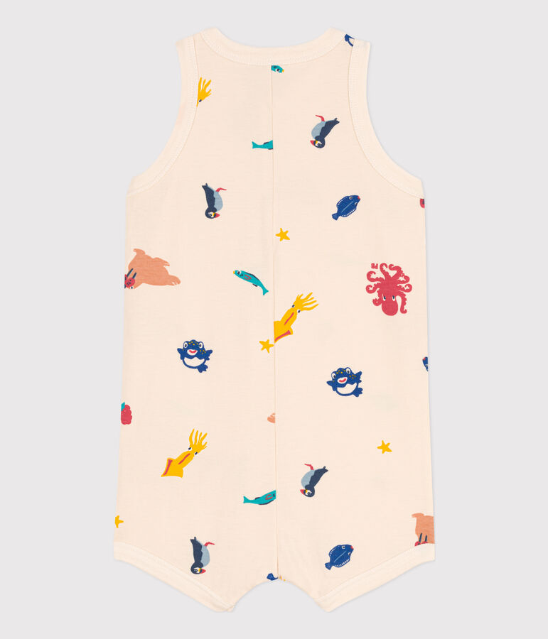 Combinaison courte b&eacute;b&eacute; en jersey imprim&eacute; blanc AVALANCHE/ MULTICO