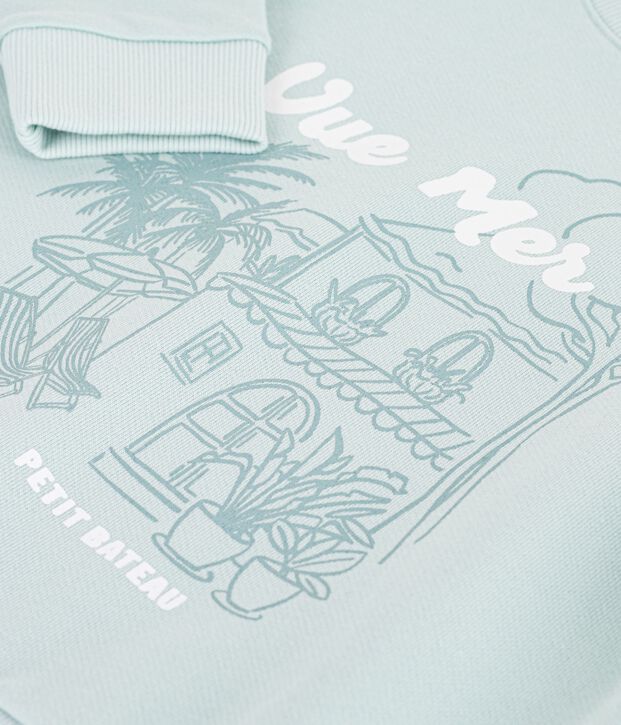 Sweatshirt enfant en coton vert