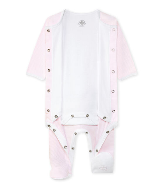 Bodyjama Bébé mixte rose VIENNE/blanc ECUME