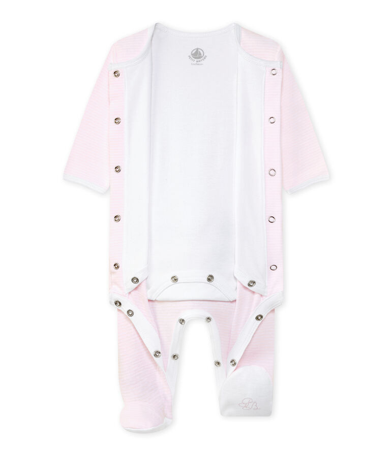 Bodyjama B&eacute;b&eacute; mixte rose VIENNE/blanc ECUME