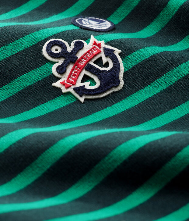 Marini&egrave;re upcycling manches longues b&eacute;b&eacute; gar&ccedil;on vert/multicouleur