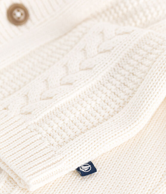 Cardigan en coton bébé blanc MARSHMALLOW