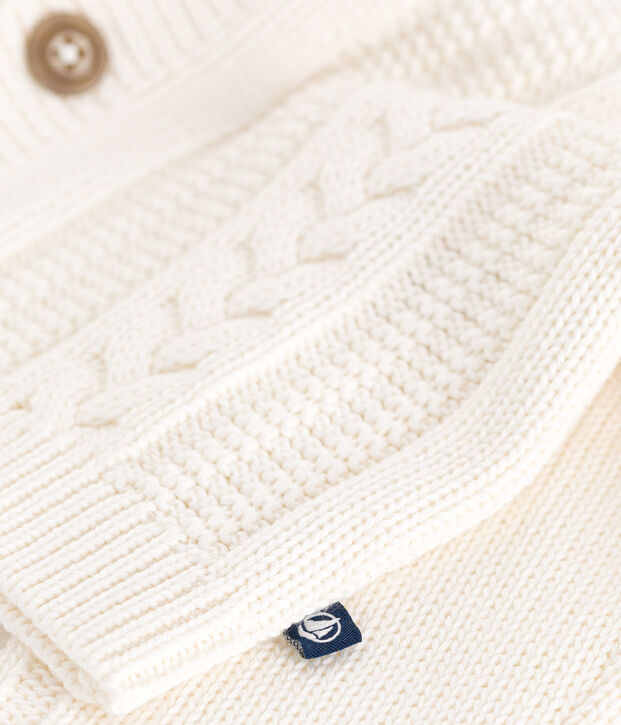 Cardigan en coton b&eacute;b&eacute; blanc