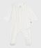 Pyjama bébé en coton à col imprimé cœurs blanc MARSHMALLOW/blanc MULTICO