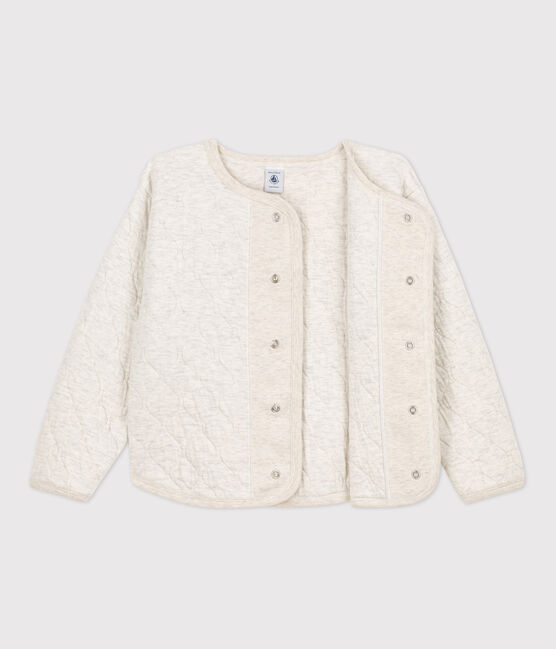 Cardigan en tubique enfant fille / garçon beige MONTELIMAR CHINE