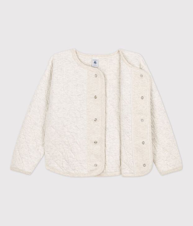 Cardigan en tubique enfant fille / gar&ccedil;on beige chin&eacute;