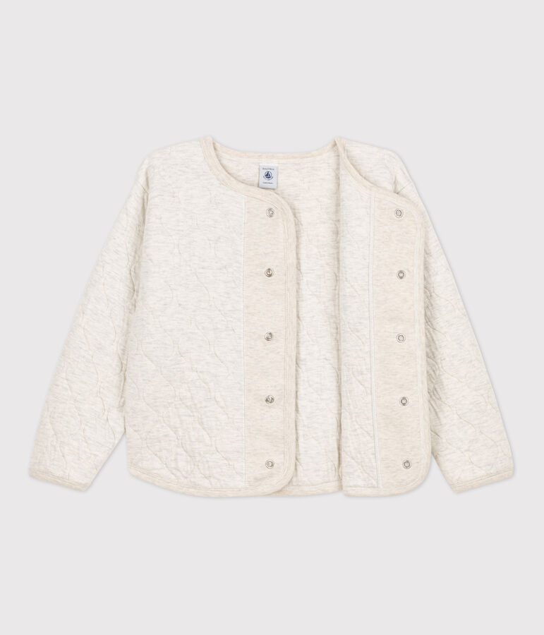 Cardigan en tubique enfant fille / gar&ccedil;on beige MONTELIMAR CHINE