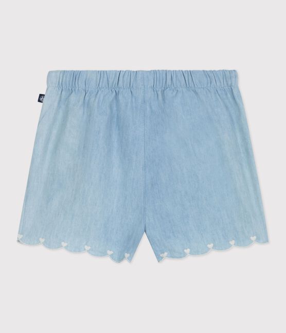 Short bébé en chambray brodé bleu BLEU CLAIR