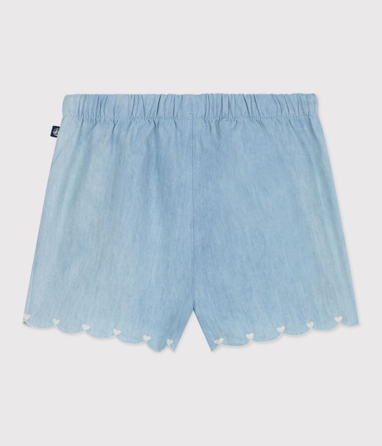 Short b&eacute;b&eacute; en chambray brod&eacute; bleu BLEU CLAIR