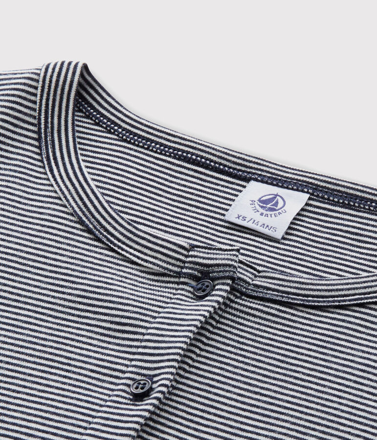 Cardigan iconique en coton ray&eacute; Femme bleu SMOKING/blanc MARSHMALLOW