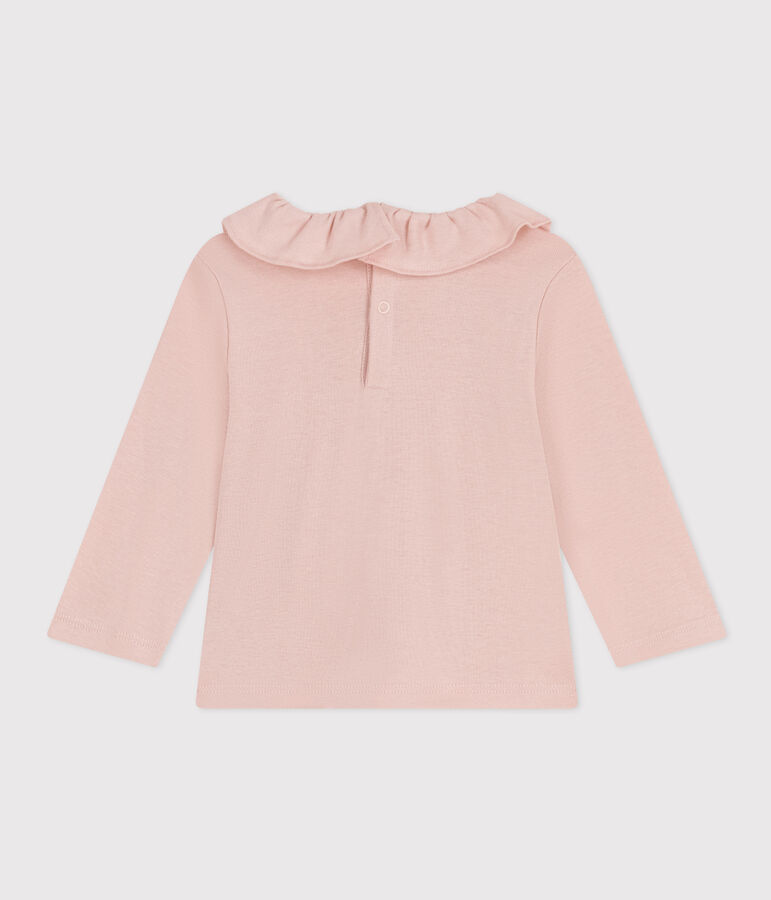 Blouse manches longues en coton b&eacute;b&eacute; rose SALINE