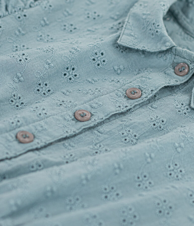 Robe en broderie anglaise enfant fille vert MIMI