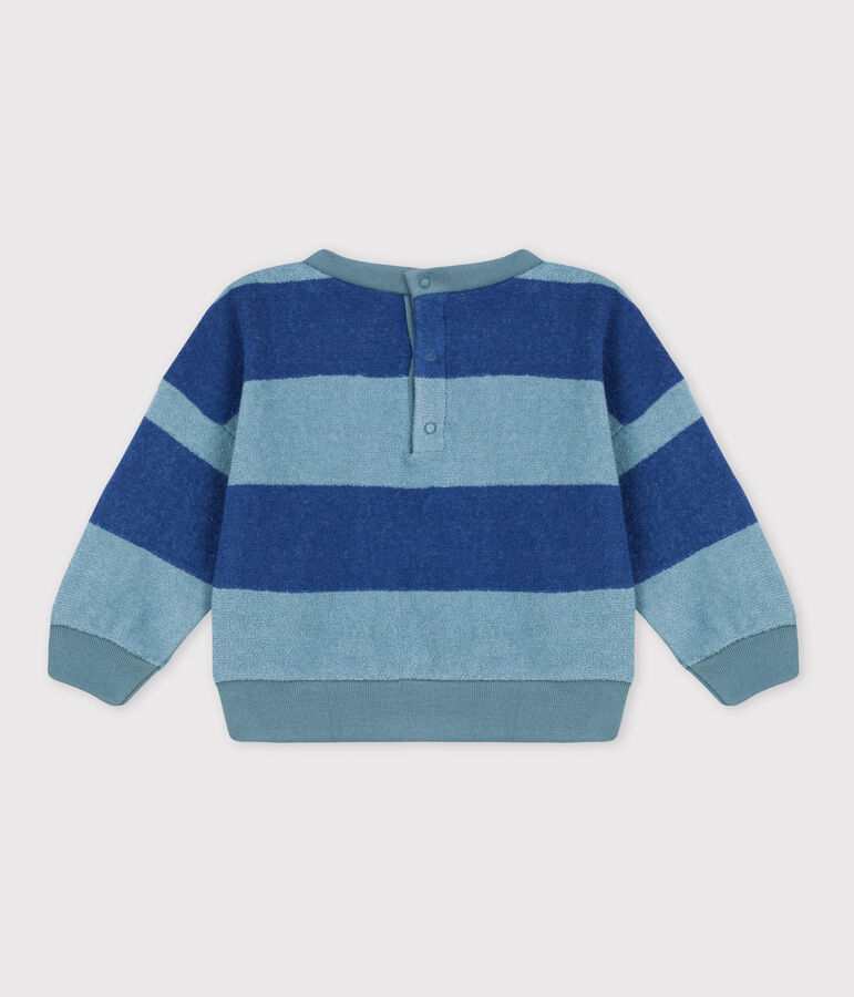 Sweatshirt &agrave; rayure b&eacute;b&eacute; en bouclette &eacute;ponge CREPUSCULE/ ROVER