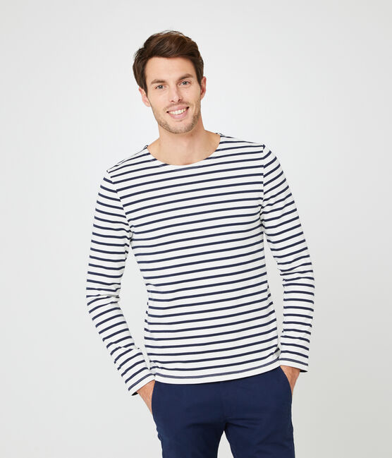Marinière iconique homme beige COQUILLE/bleu SMOKING