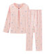 Pyjama rose à imprimé pingouin petite fille en jersey double face