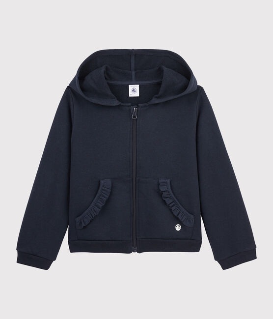 Sweatshirt à capuche enfant fille bleu SMOKING