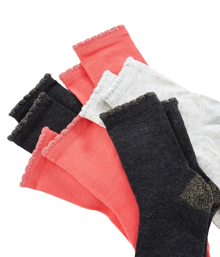 Lot de 5 paires de chaussettes enfant fille multicouleur