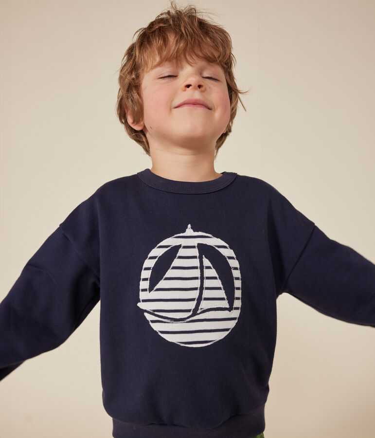 Sweatshirt en molleton enfant  fille / gar&ccedil;on bleu SMOKING