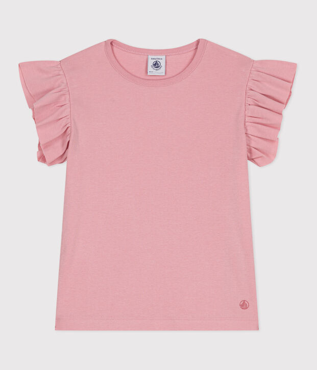 Teeshirt enfant en coton manches courtes uni rose