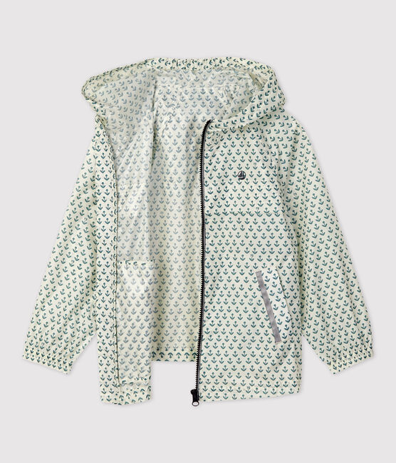Coupe-vent mi-long polyester recyclé enfant fille blanc AVALANCHE/ BRUT