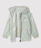 Coupe-vent mi-long polyester recyclé enfant fille blanc AVALANCHE/ BRUT