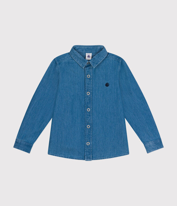 Chemise en denim l&eacute;ger enfant gar&ccedil;on bleu