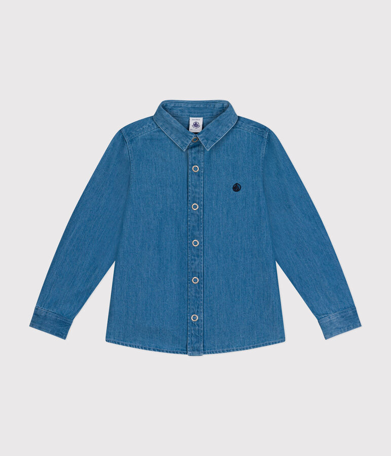 Chemise en denim l&eacute;ger enfant gar&ccedil;on bleu DENIM CLAIR