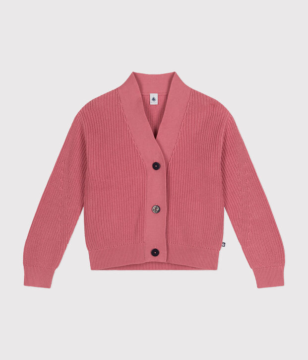 Cardigan en coton femme rose