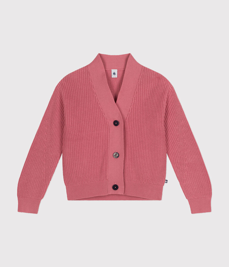 Cardigan en coton femme rose