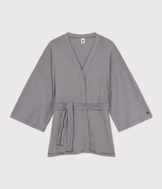 Kimono rayé femme bleu SMOKING/blanc MARSHMALLOW