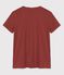 Tee-shirt LE DROIT col V en coton bio Femme marron OMBRIE