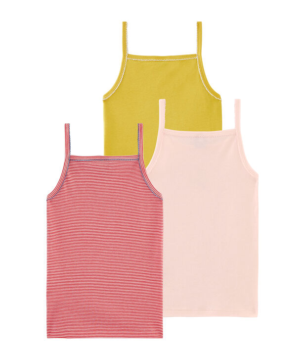 Trio de chemises &agrave; bretelles petite fille multicouleur