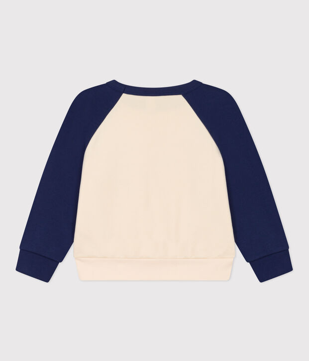 Sweatshirt en molleton enfant fille / gar&ccedil;on bleu/&eacute;cru