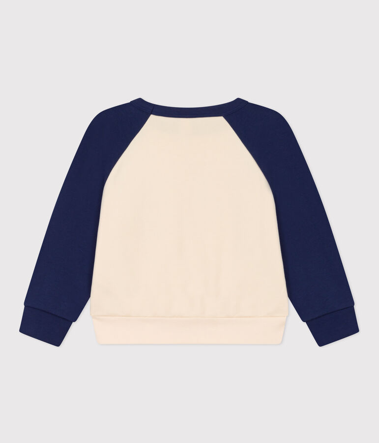 Sweatshirt en molleton enfant fille / gar&ccedil;on bleu/&eacute;cru
