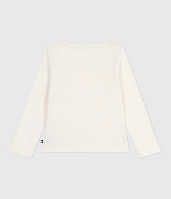 Tee-shirt enfant manches longues en coton imprimé écru MILK